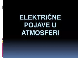 elektri ne pojave u atmosferi