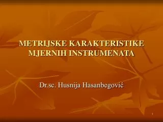 metrijske karakteristike mjernih instrumenata