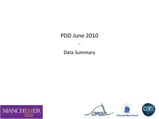 PDD June 2010 - Data Summary