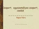 Csoport, egyszemélyes csoport, család - slide 1