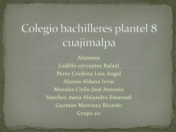colegio bachilleres plantel 8 cuajimalpa