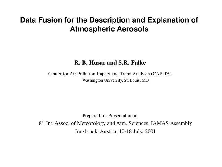 data fusion for the description and explanation of atmospheric aerosols