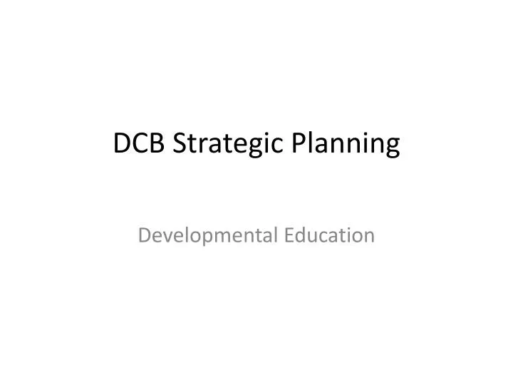 dcb strategic planning
