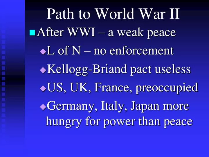 path to world war ii