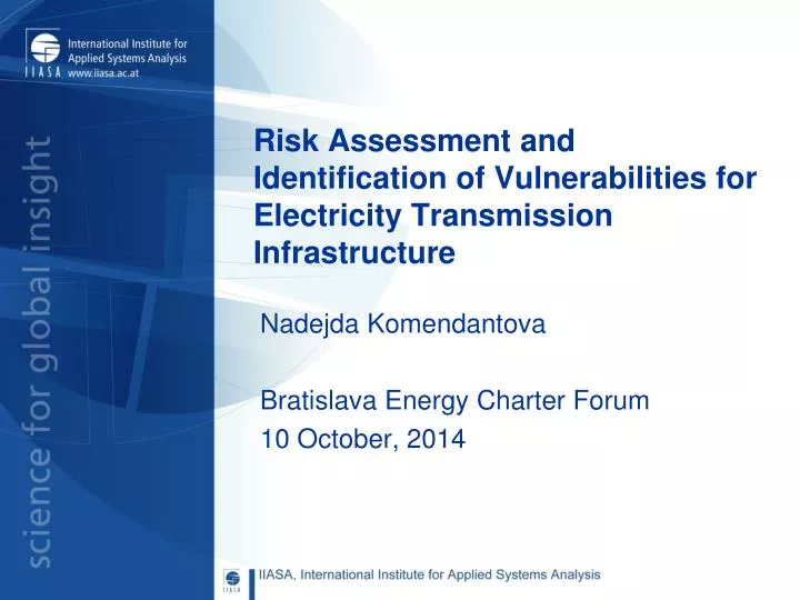risk assessment and identification of vulnerabilities for electricity transmission infrastructure