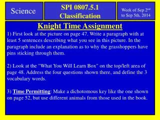 SPI 0807.5.1 Classification