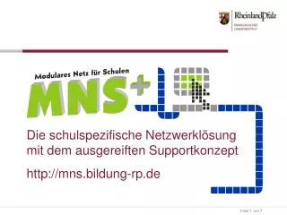 Die schulspezifische Netzwerklösung mit dem ausgereiften Supportkonzept mns.bildung-rp.de