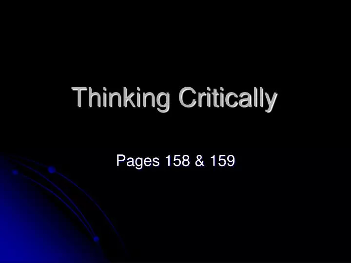 thinking critically