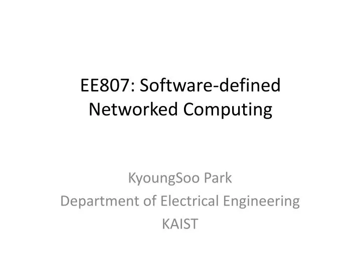 ee807 software defined networked computing