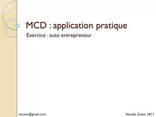 mcd application pratique
