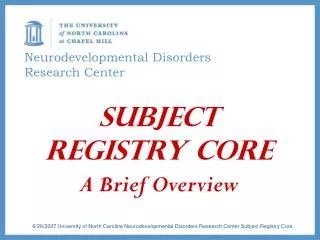 Neurodevelopmental Disorders Research Center