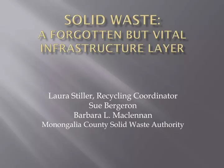 solid waste a forgotten but vital infrastructure layer