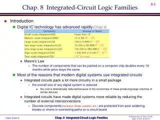 Chap. 8 Integrated-Circuit Logic Families