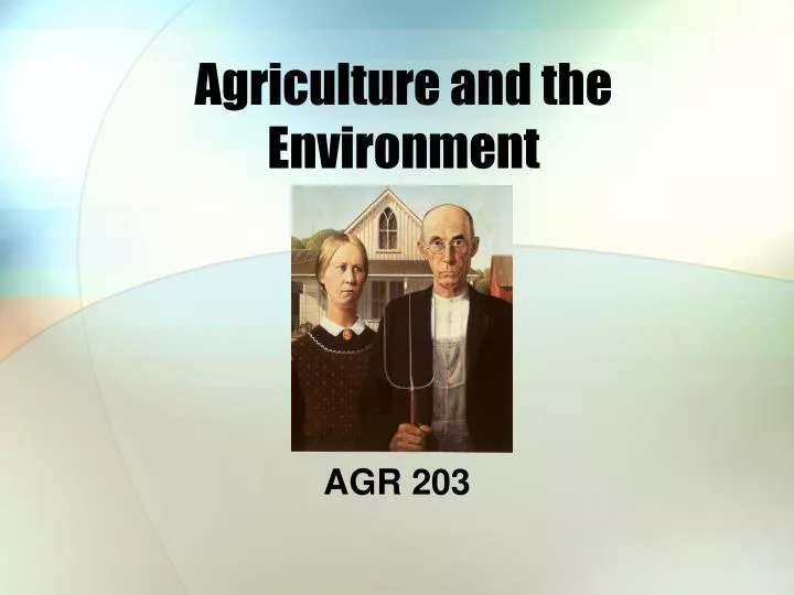 agriculture and the environment