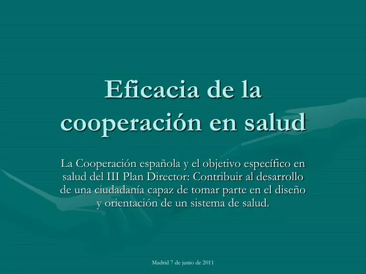 eficacia de la cooperaci n en salud
