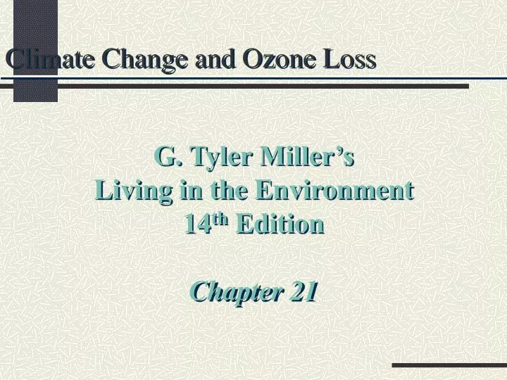 climate change and ozone loss