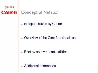 Concept of Netspot