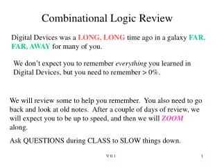 Combinational Logic Review