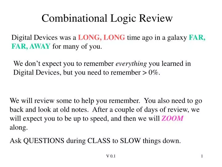 combinational logic review