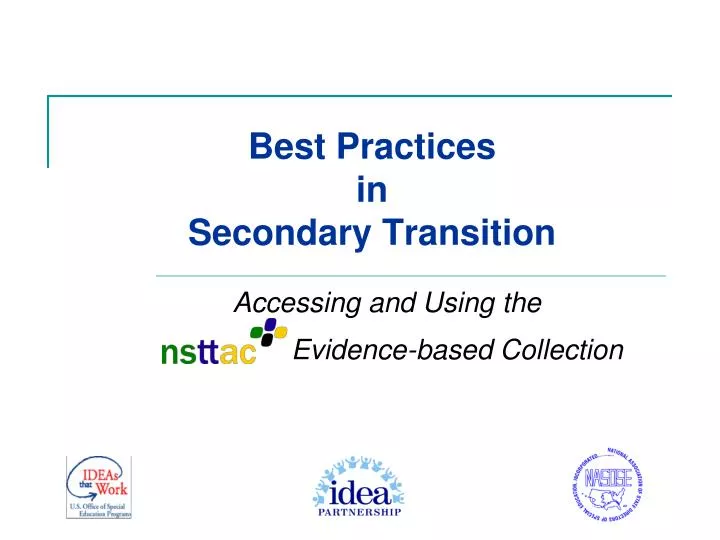 best practices in secondary transition