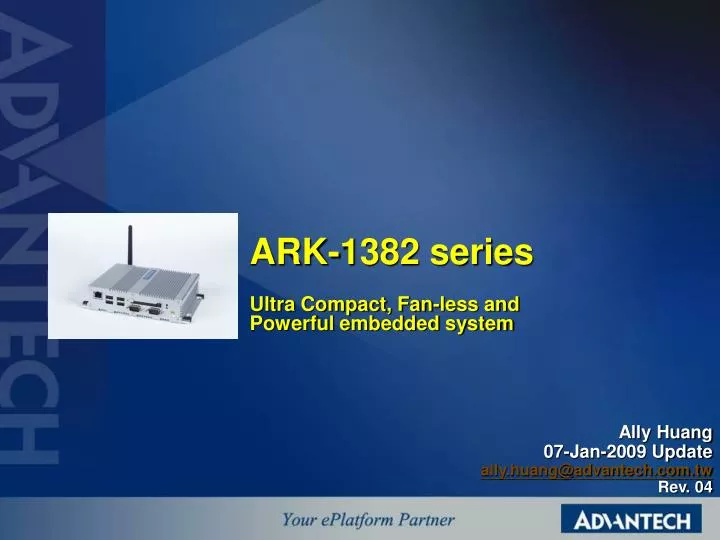 ark 1382 series ultra compact fan less and powerful embedded system