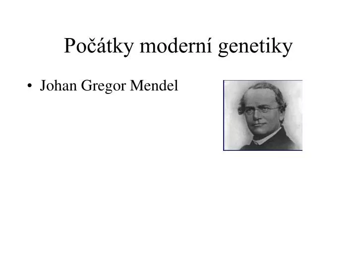 po tky modern genetiky