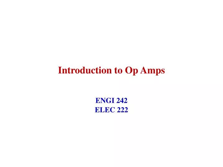 introduction to op amps