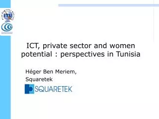 ICT, private sector and women potential : perspectives in Tunisia