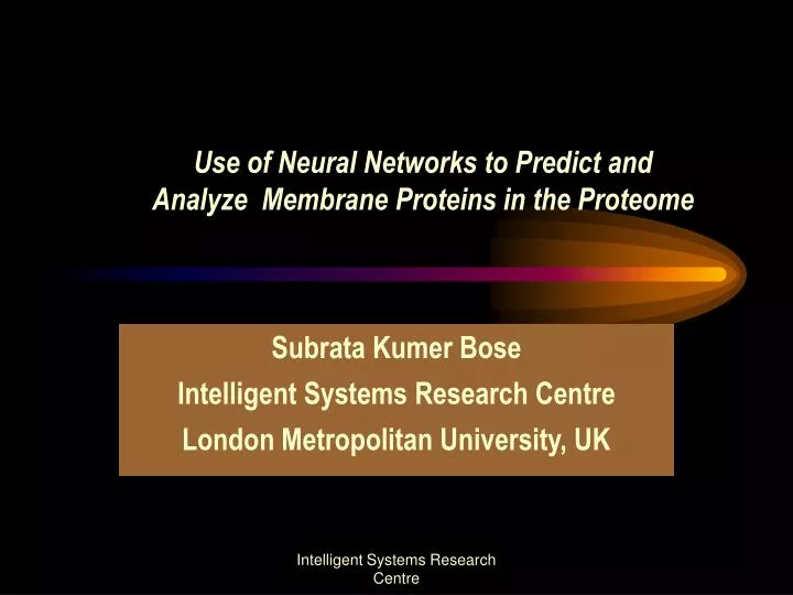 use of neural networks to predict and analyze membrane proteins in the proteome