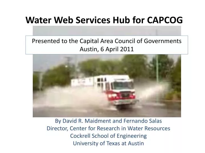 water web services hub for capcog