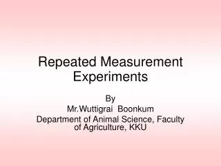 repeated measurement experiments