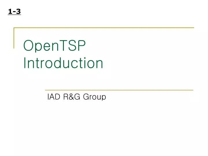 opentsp introduction