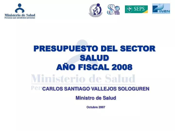 presupuesto del sector salud a o fiscal 2008