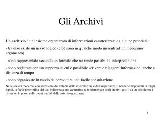 gli archivi