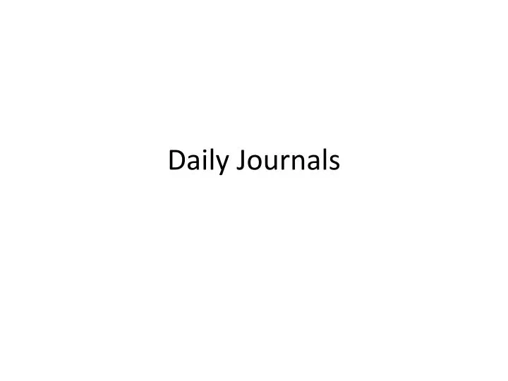 daily journals