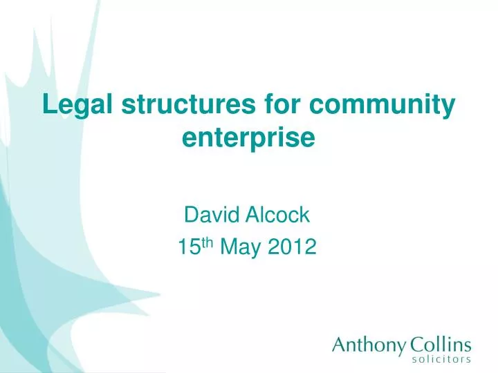 legal structures for community enterprise