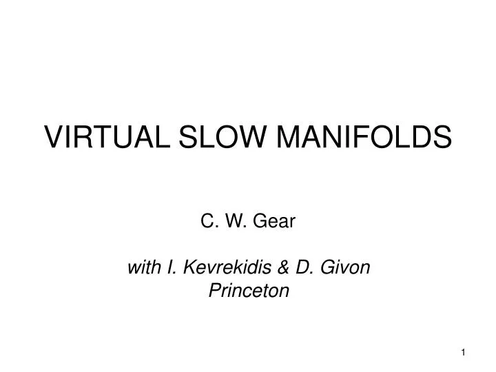 virtual slow manifolds