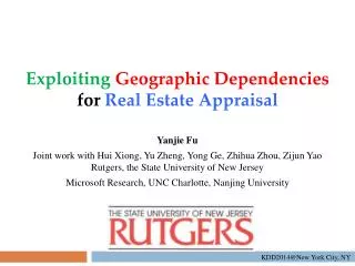 Exploiting Geographic Dependencies for Real Estate Appraisal