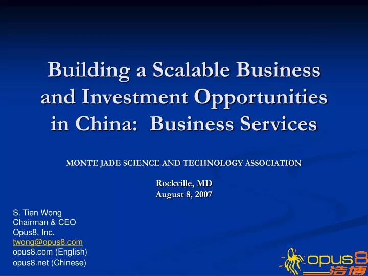 building a scalable business and investment opportunities in china business services