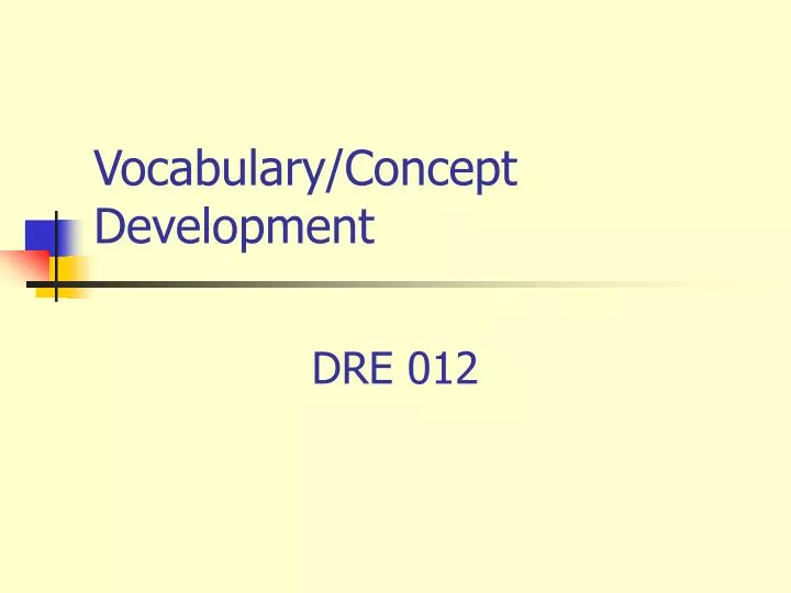 vocabulary concept development