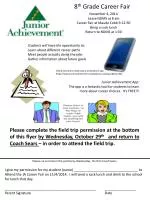 8 th Grade Career Fair - slide 1