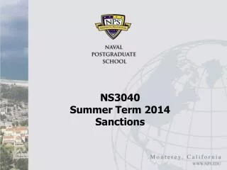 NS3040 Summer Term 2014 Sanctions