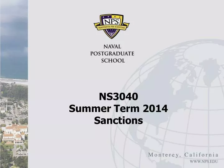 ns3040 summer term 2014 sanctions