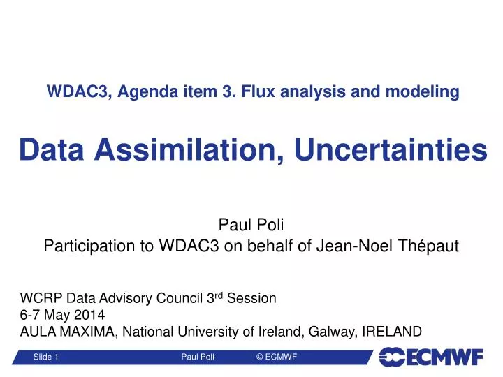 wdac3 agenda item 3 flux analysis and modeling data assimilation uncertainties