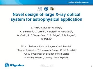 Novel design of large X-ray optical system for astrophysical application