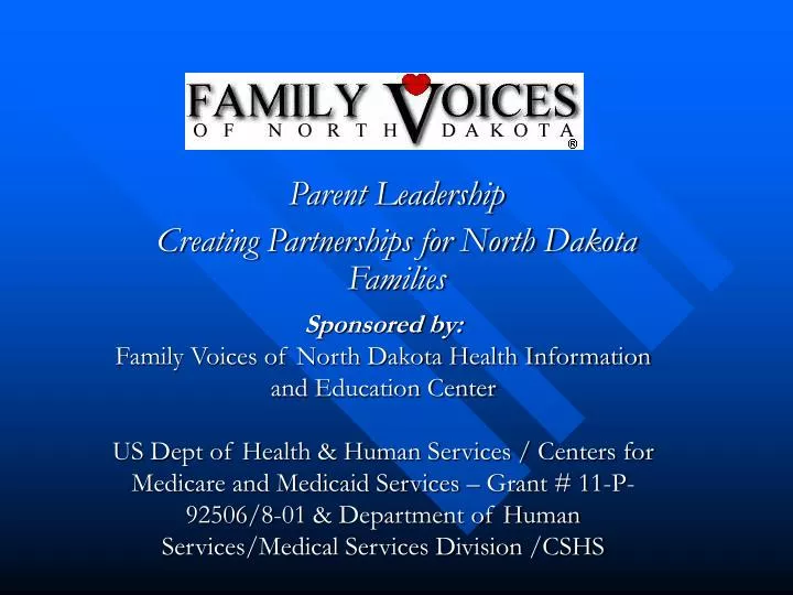 parent leadership creating partnerships for north dakota families