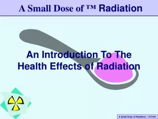 an introduction to the health effects of radiation