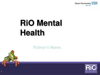 RiO Mental Health