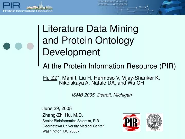 literature data mining and protein ontology development