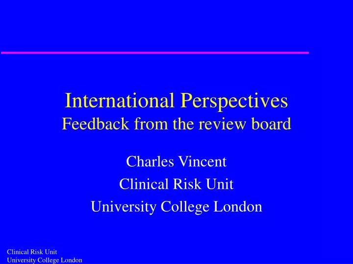 international perspectives feedback from the review board